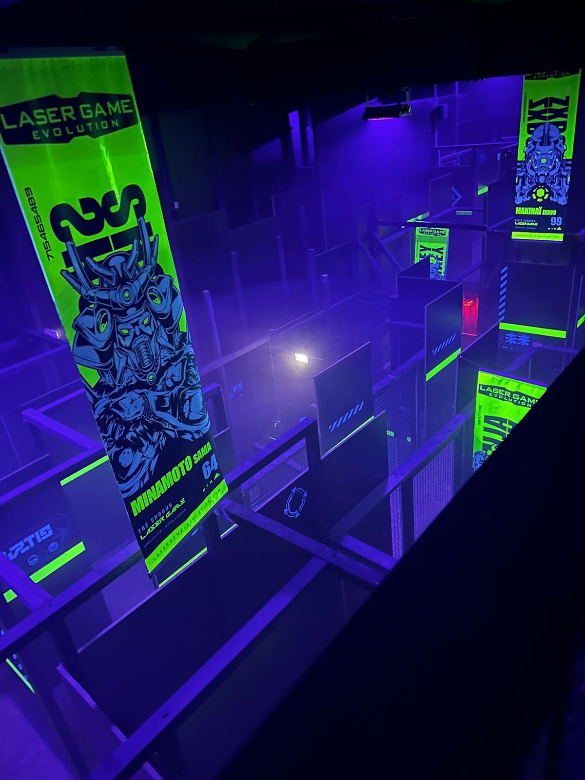 Multi-level Laser Game Evolution mazes for team games